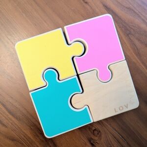 Lovevery Chunky Wooden Jigsaw Puzzle Double Sided
